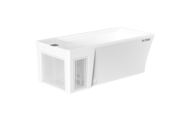 ijsbad kopen Elite PRO ijsbad met koeler volledig acryl zijaanzicht van IJSBADPRO