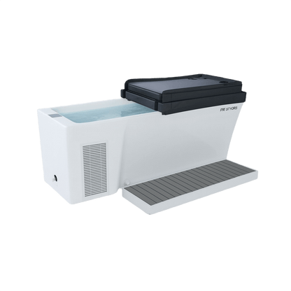 ijsbad met koeler elite pro volledig acryl met afdekking en instap platform