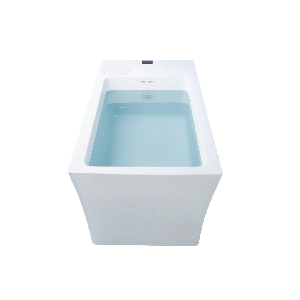 ijsbad met koeler elite pro volledig acryl vooraanzicht met water
